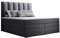 GREKPOL- Boxspringbett mit Bonell und Taschenfederkern-Matratze H3 (2x18 cm) und Topper 5 cm, Polsterbett mit Bettkasten -Long Duo (Dunkellgrau (Sawana 05), 180x 200 cm)