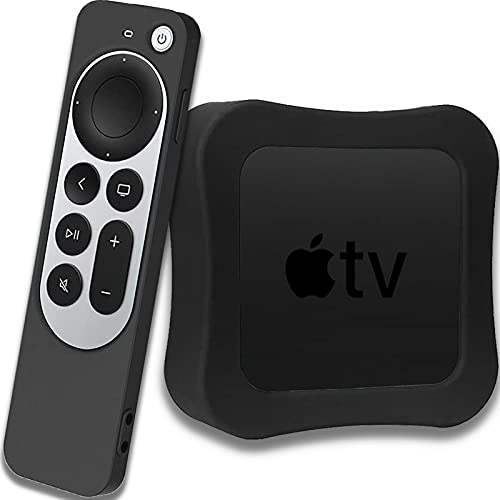 NINKI TV Case for Apple TV 4K 3rd Generation 2022 and Siri Remote Protective Case (2-Pack),Scratch-Free Silicone Shock Absorption Case Cover for Apple TV Siri Remote Case Latest Model -Black