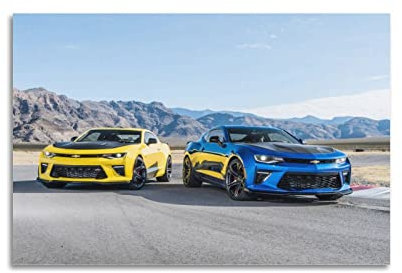 JUNNA Sportauto-Poster für Chevrolet Camaro SS Supercar Racing Car Dekorative Malerei Leinwand Wand und Kunst Bild Familie Schlafzimmer Dekor 40 x 60 cm