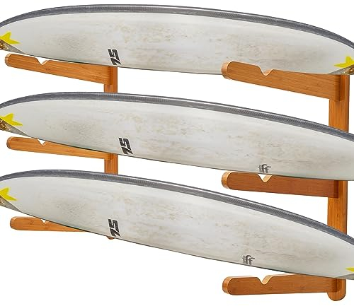Kigley 1 Stück Surfboard Wandregal 59,9 x 35,6 cm Surfboard Wandregal Halterung Multi Funktionsweise Surf Board Wandaufhänger für Display Holz Arbeiten Wakeboard Longboard Shortboards Kiteboard
