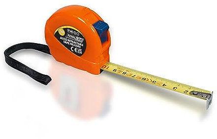 Toollab 3m Compact Auto Retractable Tape Measure Ruler With Grip Lock, Carry Handle and Belt Clip for Measuring for use in DIY, Building.