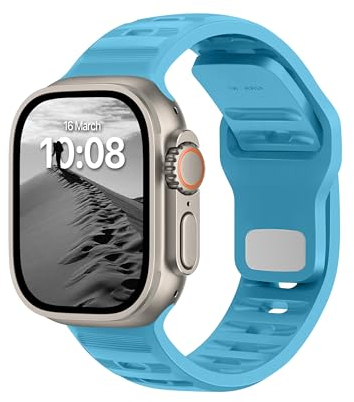 DONEGANI UC1 für Apple Watch Armband Ultra 2 Se 40mm 44mm 46mm 42mm 45mm 41mm 38mm 49mm Series 10 9 8 7 6 5 4 3 Original Damen Herren Sport Silikon Ozean Blau