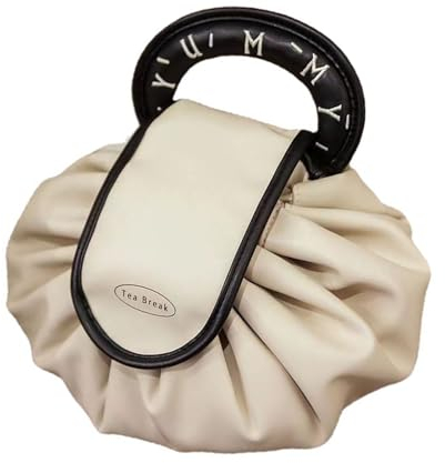 Wilsonzin Kordelzug Make-Up Bag Kosmetiktasche Damen Make-Up-Aufbewahrungstasche mit Kordelzug Reise-Kosmetiktasche Großem,One-Step Organizer Makeup Tasche Kosmetikbeutel für Lazy Damen