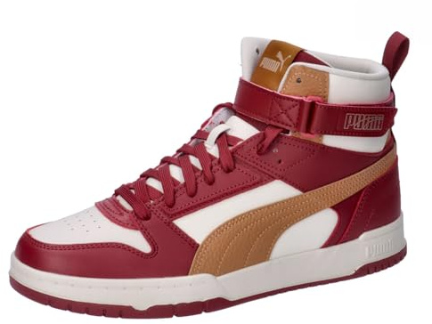 PUMA Unisex RBD Game Sneaker, Alpine Snow-Caramel Latte-Intense Red, 40.5 EU