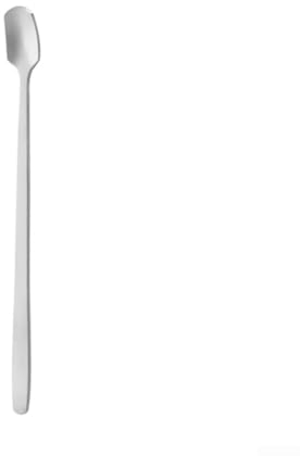 Zoegneer Cucchiaino da caffè con testa quadrata in acciaio , manico lungo, cucchiaino da tè, latte, dessert, per mescolare cucina e bar (argento, 15 cm)