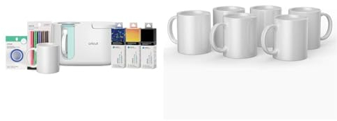 Cricut Mug Press Starterpaket | Machen Sie professionelle Tassen zu Hause & Unisex, Erwachsene Blanko-Becher, 6 x Infusible Ink Sublimation Becher