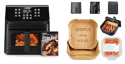 Cosori CP358 Friggitrice ad aria e carta da forno per friggitrice ad aria