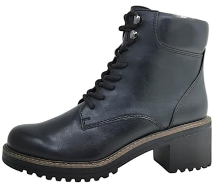 MARCO TOZZI Damen Stiefeletten zum Schnüren mit Blockabsatz mit Reißverschluss