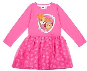 Paw Patrol - Vestito da bambina Skye & Everest, maglia a maniche lunghe, rosa, Colore: rosa., 98-104 cm
