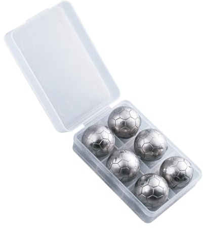 PRETYZOOM 1 Satz Fußball-Eis-Pellets stainless steel ice cubes geschenke für den einzug Kühlsteine Metallkugeln Whiskey Geschenke für Männer Eiswürfel trinken Wein