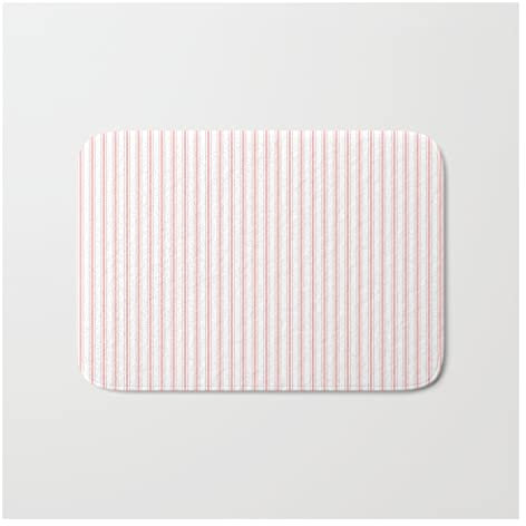 Door Mats Thin Lush Blush Pink And White Mattress Ticking Stripes, Barrier Mats Washable Doormat Soft Floor Mat For Hall Garden Hallway 40X60Cm