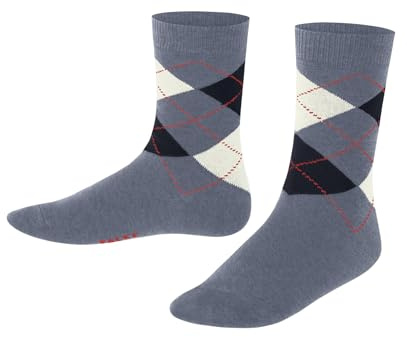 FALKE Unisex Kinder Socken Classic Argyle K So Baumwolle gemustert 1 Paar, Blau Light Jeans 6662, 35-38