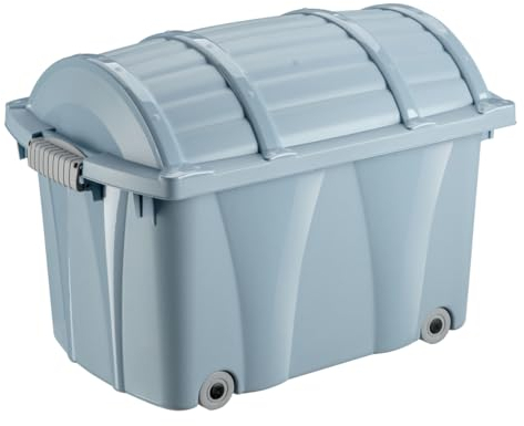 keeeper Piraten-Box, Aufbewahrungsbox mit Rollen und Verschluss, 58 x 37 x 40 cm, Kamil Pure, Blau (Nordic Blue)