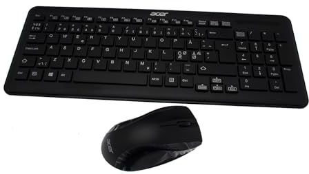 acer Tastatur/Maus Set skandinavisch (Nordic) schwarz Aspire Z3-711 Serie (Original)