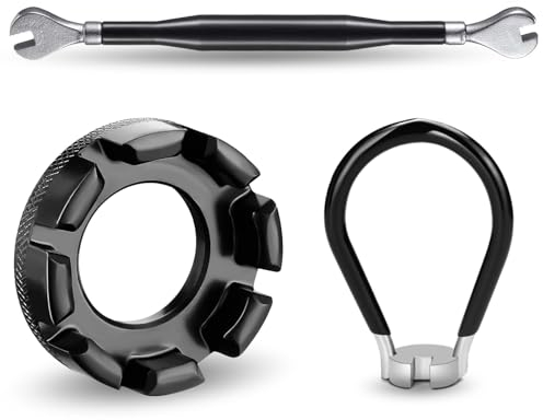 ZUOQIANG 3 Piezas Llaves de Radios de Bicicleta, Kit de radios para Bicicleta, Llave para Bicicleta, Herramienta de Ajuste de Llantas de Bicicleta de Acero Forjado