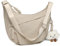 Micmores Crossbody Bag Damen Umhängetasche, Nylon Schultertasche Moon Bag Stylische Halbmond Tasche mit verstellbarer Schultergurt, Hobo Casual Handtasche für Arbeit, Reisen, Alltag(Beige)