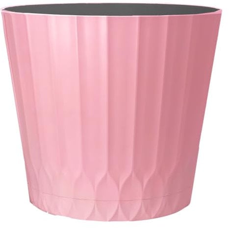 Muddy Hands Decorative Pink Plant Pot Indoor Home Outdoor Garden Round Plastic House Plant Flower Herb Planter (1, 5.5 Litre)