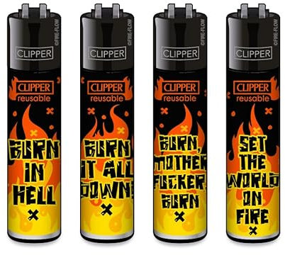 Clipper Feuerzeuge 4er Set (FFX Fire Slogan)
