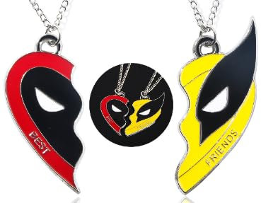 YUPDFGB 2Pcs Beste Freunde Ketten,Superhelden Halskette,Anhänger Halskette Cartoon Schmuck für Jungen Mädchen Anime Fan Geschenk,für Frauen Weihnachten Beste Freunde Geburtstag Geschenk