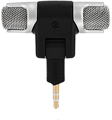 Annadue Microfono Portatile Mini Microfono Direzionale Stereo da 3,5 Mm Compatibile con PC Portatile Fotocamera MD DAT Registrazione Audio con Cancellazione del Rumore Microfono Piccolo,