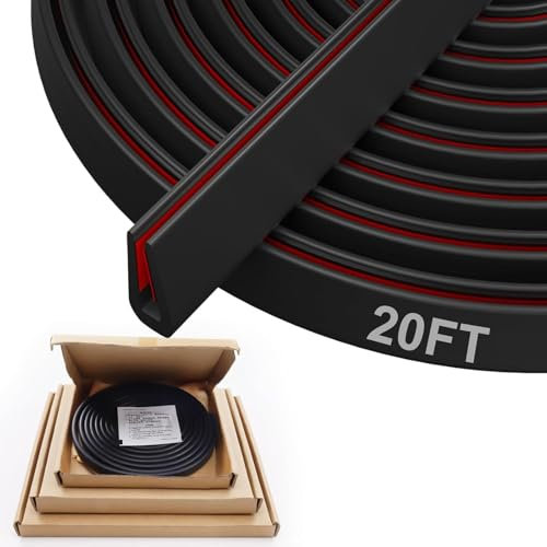 Car Door Edge Protector Self-Adhesive - U-Shaped Rubber Edging Trim, 20 Ft, Ideal for Car Doors, Metal Sheet, Glass Panel, Plastic Trim and Furniture by Hzetuu