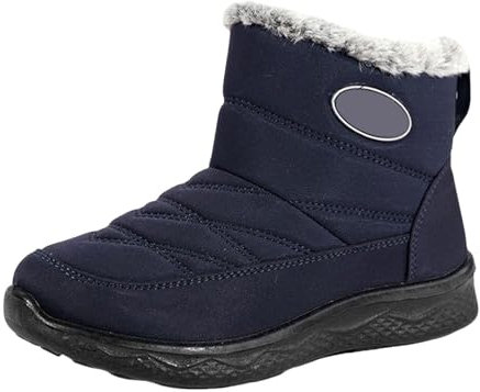Snow Boots Mens Waterproof Winter Ankle Booties Low Short Warm Shoes Outdoor Work Sports Boots Waterproof Anti-Slip Boot Lined Fur Winterboots Platform Lining Footwear