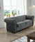 Easy4You Chesterfield Grau Plüsch Velvet 2-Sitzer Sofa 183x74x88 cm Sofas für Wohnzimmer Sofagarnituren mit Holzfüße Set Sofas & Couches