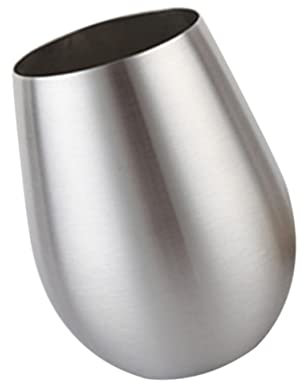 Amosfun bottiglia in acciaio inossidabile - Bicchiere da vino - Bicchiere da cocktail bicchiere inossidabile tazza da caffè in acciaio bicchiere d'acqua calice di vino Silver