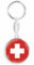 daged Porte-clés Suisse en métal - Effet 3D + autocollant - RD, multicolore, 33mm