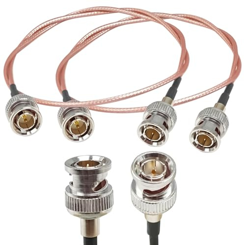 Ahoaepy 2 cavi per antenna BNC RG179, HD SDI 75ohm BNC maschio a maschio, cavo coassiale video 50 cm per monitor, registratore video, BMCC, prolunga HDMI HD-SDI, fotocamere