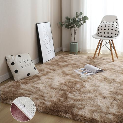 GOUSANG Teppich Kunstfell 190 x 330 cm Lammfellimitat Schaffellimitat Fell Optik Nachahmung Wolle Bettvorleger Sofa Matte Sofa Matte Longhair Fell, Khaki