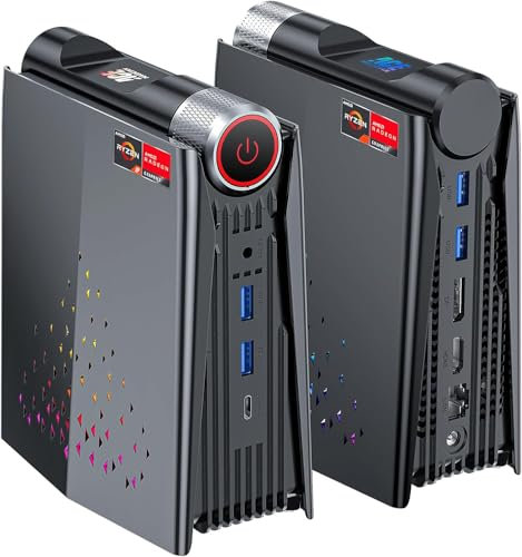 S3A Mini PC AMD Ryzen 9 6900HX (bis zu 4,9 GHz), 16GB DDR5 4800MHz 512GB NVME PCIe3.0 SSD Radeon 680M, Micro Desktop Computer Für Bussiness/Office/Light Gaming Einstellbar in 3-Modi|WIFI6|2.5G LAN