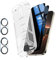 Caisemo 4-in-1 for Full Coverage for iPhone 16 6.1'' Privacy Screen Protector [Edge-to-Edge 45KG Military-Grade, 25° Anti-Spy，Auto Dust-Proof ] + 2 Pack Camera Lens Protectors (2024)