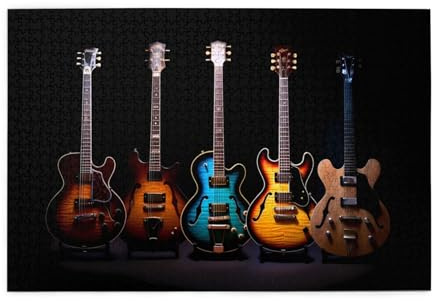 Puzzles1000 Teile Yyhwhjde Gitarre Bass Musik Musikinstrumente Bild Pädagogische Intellektuelle Holzpuzzles Lustige Puzzles Stressabbau Puzzles
