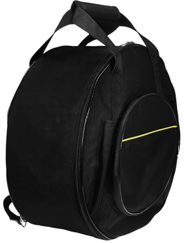 Snare Drum Koffer mit Gurt 41x41x20cm Schwarz, Leicht Robust | Polyester, Außentasche, Schulterriemen, Tragegriffe, Reißverschluss, Transporttasche für Rollator