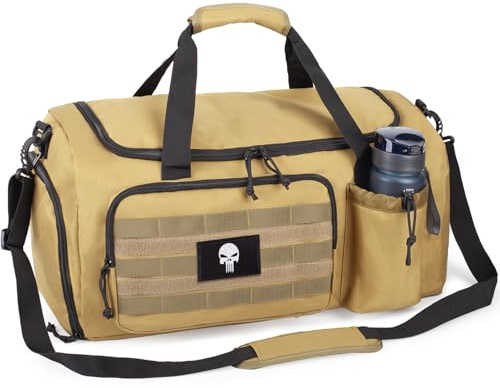 Borsa da palestra tattica da 40L per uomo, con scomparto scarpe e tasca impermeabile. Perfetta per sport, viaggi, campeggio ed escursioni.