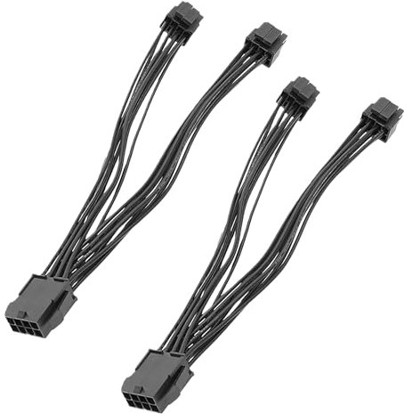 Hochwertiges 2er-Set CPU 8-polig auf Dual 8 polig (4+4) （Abnehmbar） Verlängerungskabel 20 cm EPS12V Stromkabel für Motherboard Flexibles PC Kabel für ATX Netzteile und optimierte Stromversorgung