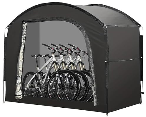 KPIRXO Fahrradgarage für Antimateria Steel City Frame - Belt Drive, wasserdichte Fahrradunterstand Outdoor Fahrradunterstand Für 2-4 Fahrräder Mit Uv-Schutz Und Reißverschluss,L/220 * 150 * 185CM
