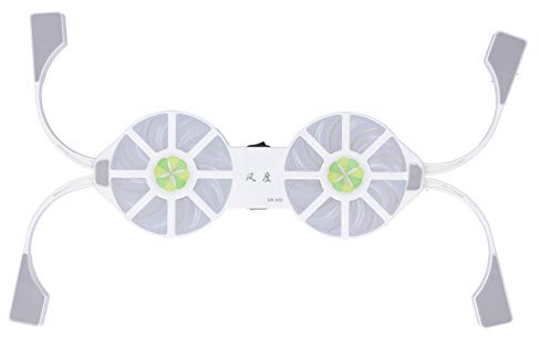 Ejoyous Ventilateur de Radiateur, Refroidisseur Portable Télescopique à Double Ventilateur avec Lumière LED Bleue pour Ordinateur de Bureau à Domicile (White)