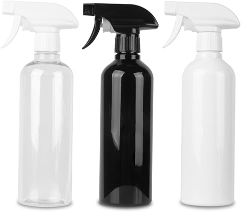 3 botellas pulverizadoras con atomizador, 500 ml, vacías rellenables, pulverizador para plantas, para flores, pelo, cocina, peluquería, pulverizador, con etiquetas adhesivas