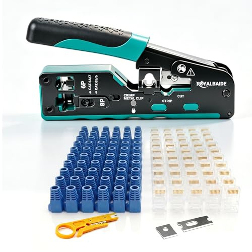 Herramienta de crimpado Ethernet modular todo en uno Cat5 Cat6 Cat7, kit de herramientas de crimpado