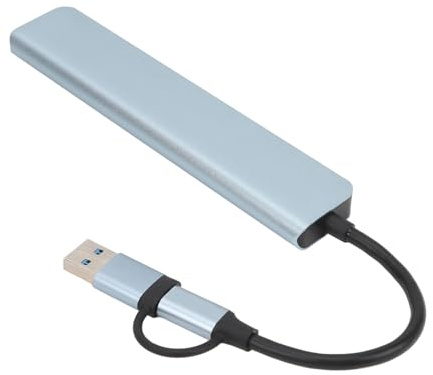 Hidyliu Adaptador Multipuerto Ligero de Aleación de Aluminio USB C Hub para Portátiles y Tabletas con Puertos USB 3.0 y 2.0