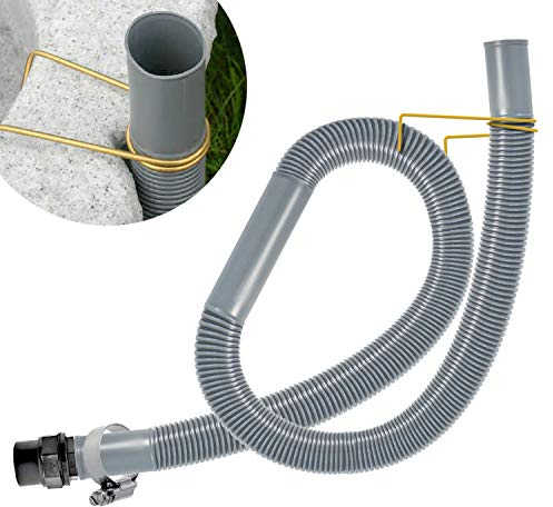 ENTNAHME-Set für REGENTONE und REGENFASS, für REGENWASSERTANK mit Schlauch in grau/braun und WANDDURCHFÜHRUNG (ca. 32mm= 5/4 Zoll)
