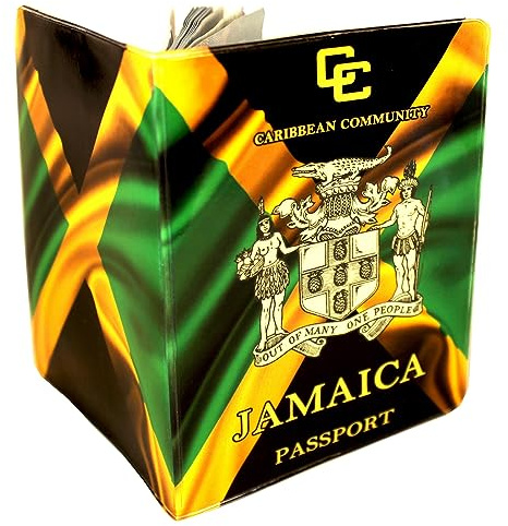 (30+ Designs) Passport Cover Holder Protector Wallet Case Mens Womens for Travel Holiday & Luggage Tag Options (Jamaica)