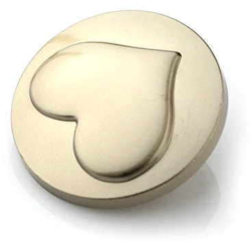 Metall Nähen Knopf Scrapbooking Herz gold Schaft Knopf, 10 Stück, Foggy gold, 18 mm