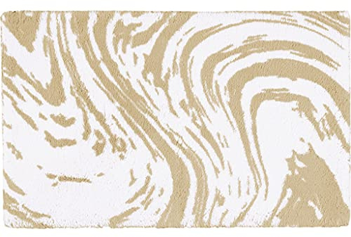 Egeria Marble Titanium Badematte 70x120 cm, Beige, Weiches Badmatte, Badteppich rutschfest Waschbar, saugfähiges, langlebiges Badezimmerteppich für Komfort und Stil