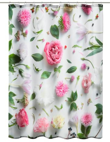 Kleine Wolke Duschvorhang Textil Rosalie Multicolor 180 x 200 cm | OEKO-TEX zertifiziert, wasserabweisend, verstärkte Ösen, mit Beschwerungsband, weiches Textilgewebe, maschinenwaschbar