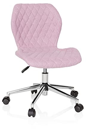 hjh OFFICE 670953 Kinder- und Jugendstuhl Joy II Stoff Rosa Schreibtischsessel mit Rollen, mitwachsend