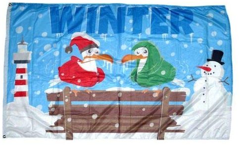 Fahne/Flagge Winter Möwen 90 x 150 cm