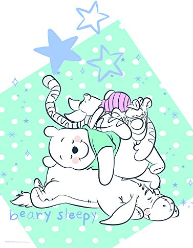 Komar Disney Wandbild Winnie Pooh Beary Sleepy | Kinderzimmer, Babyzimmer, Dekoration, Kunstdruck | ohne Rahmen | WB086-30x40 | Größe: 30 x 40 cm (Breite x Höhe)